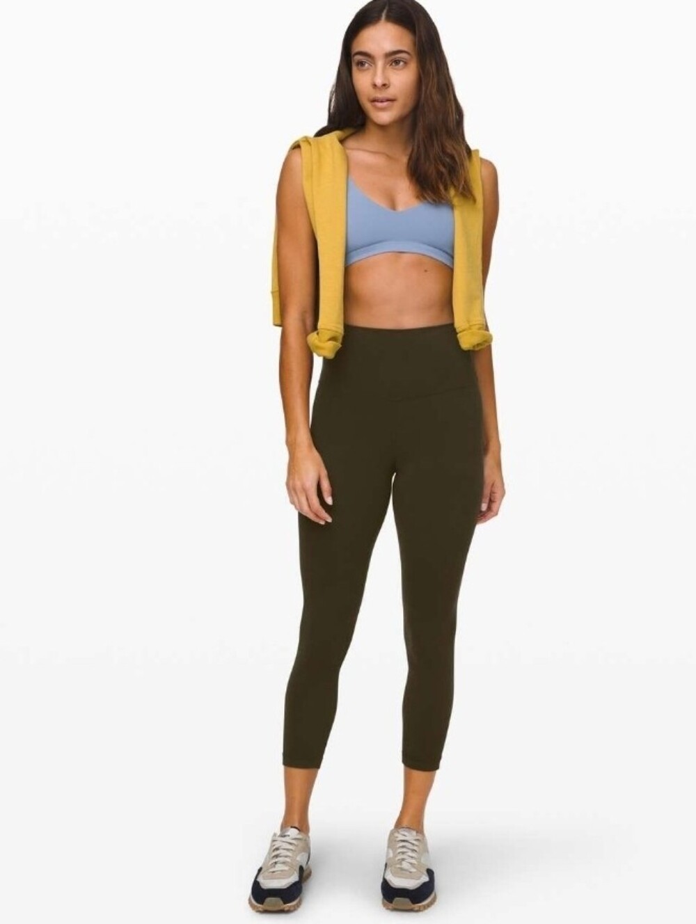 Lululemon Align Crop 23" High Waist sz 10 Pants Dark Olive Leggings Stretch Soft - Picture 4 of 12